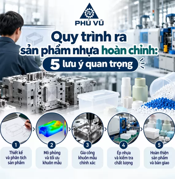 Quy trình ra sản phẩm nhựa hoàn chỉnh: 5 lưu ý quan trọng Phú Vũ